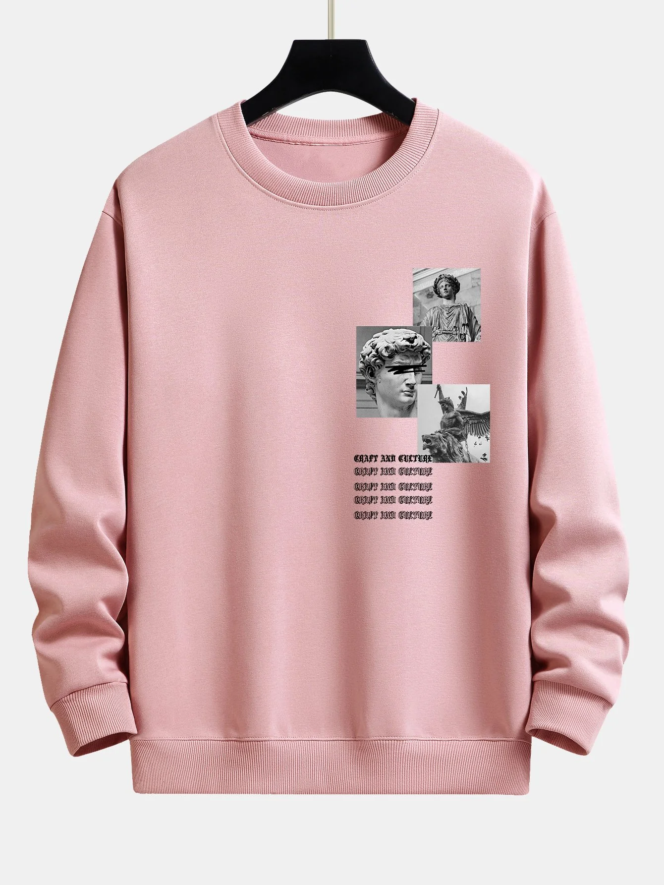 Gothic Slogan Statue Druck Relax Fit Sweatshirt - Image 4