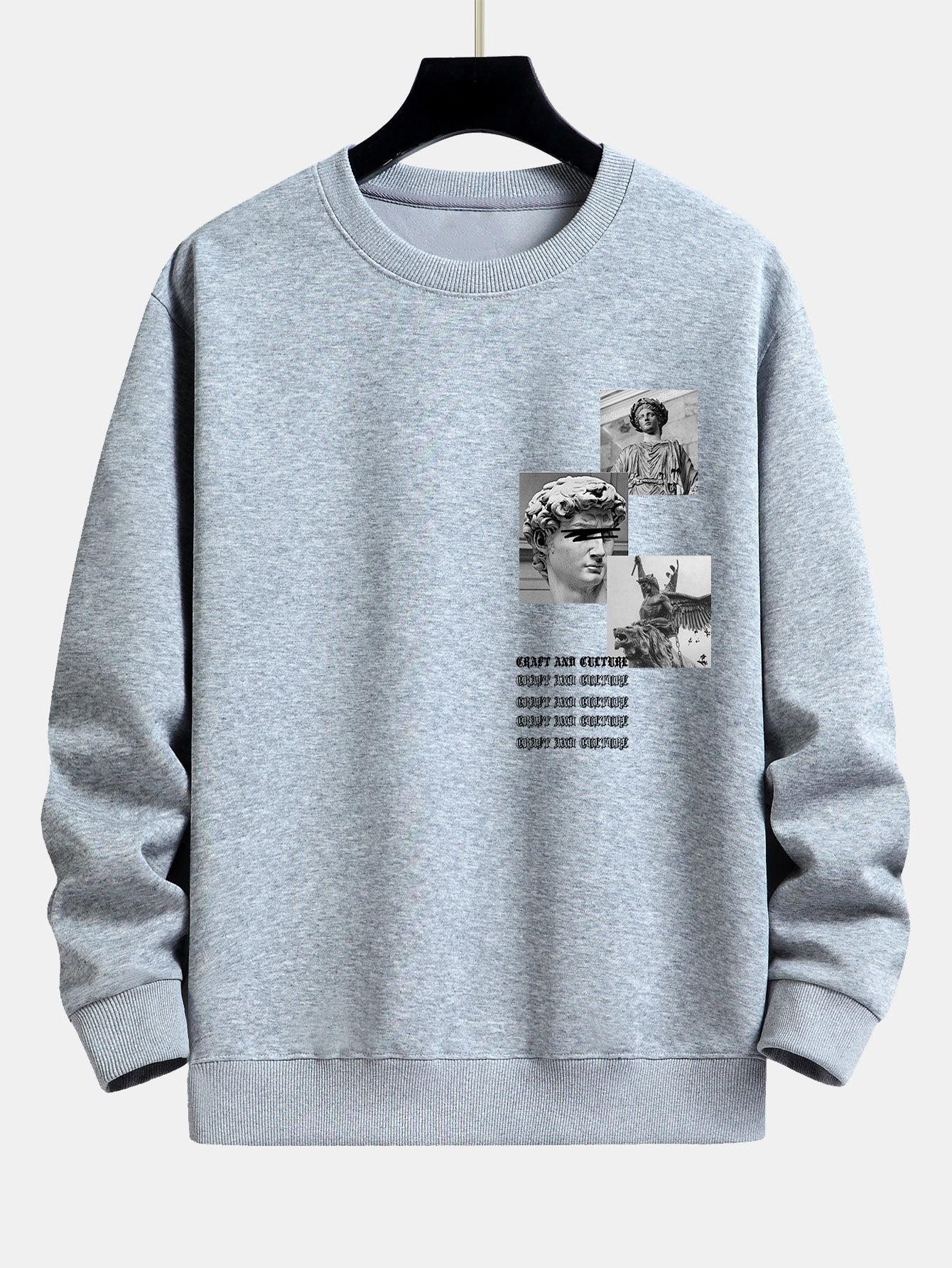 Gothic Slogan Statue Druck Relax Fit Sweatshirt - Image 5
