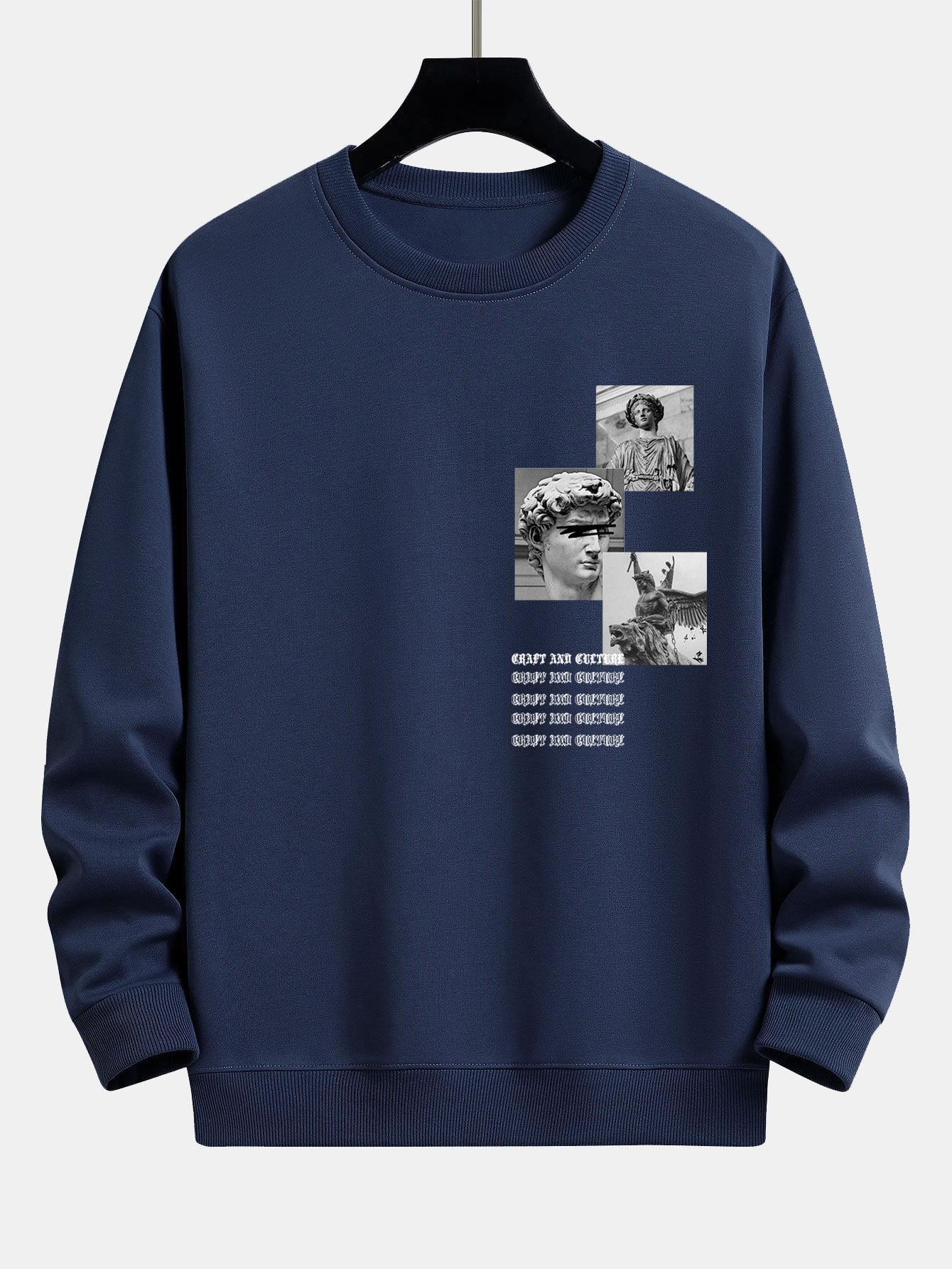 Gothic Slogan Statue Druck Relax Fit Sweatshirt - Image 6
