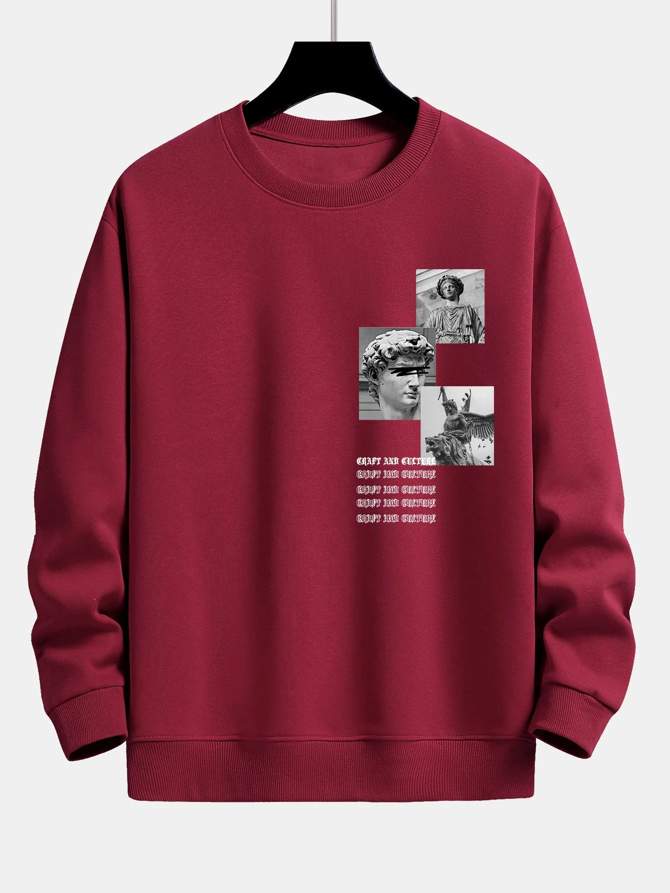 Gothic Slogan Statue Druck Relax Fit Sweatshirt - Image 7