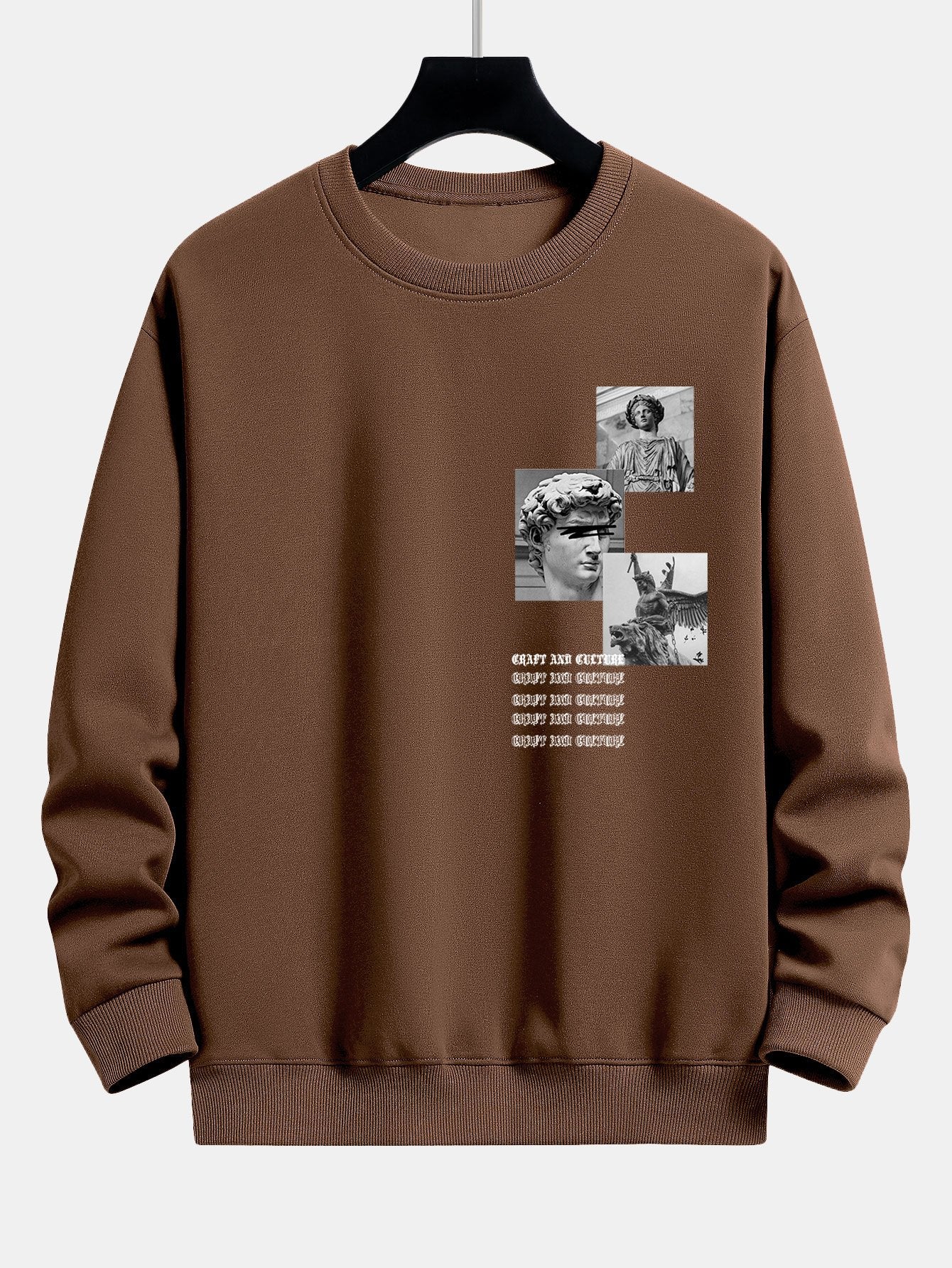 Gothic Slogan Statue Druck Relax Fit Sweatshirt - Image 8