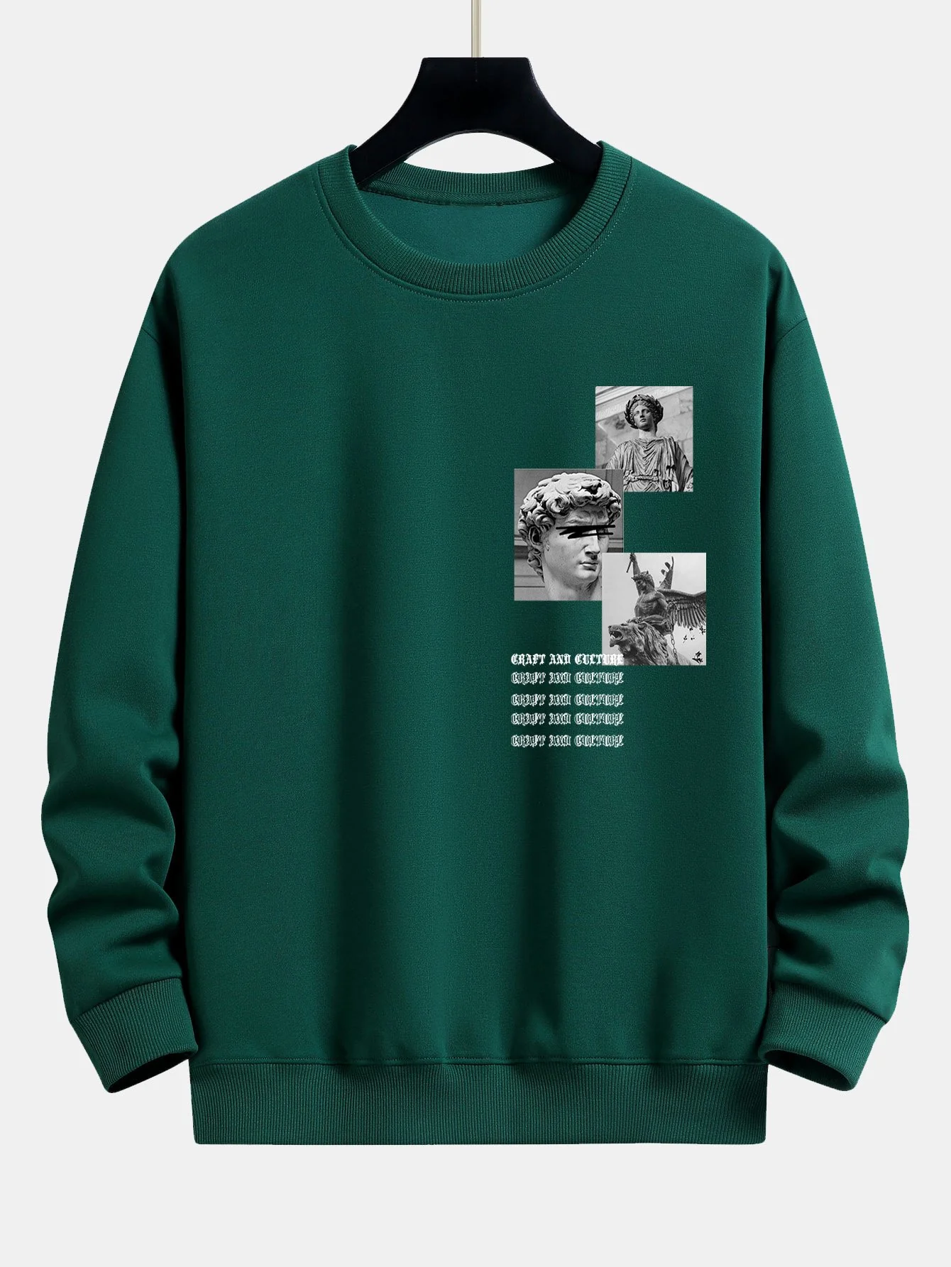 Gothic Slogan Statue Druck Relax Fit Sweatshirt - Image 9