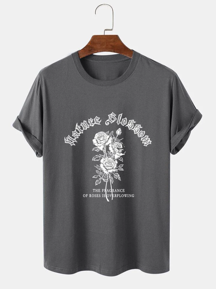 Gothic-Stil Rosen Druck T-Shirts