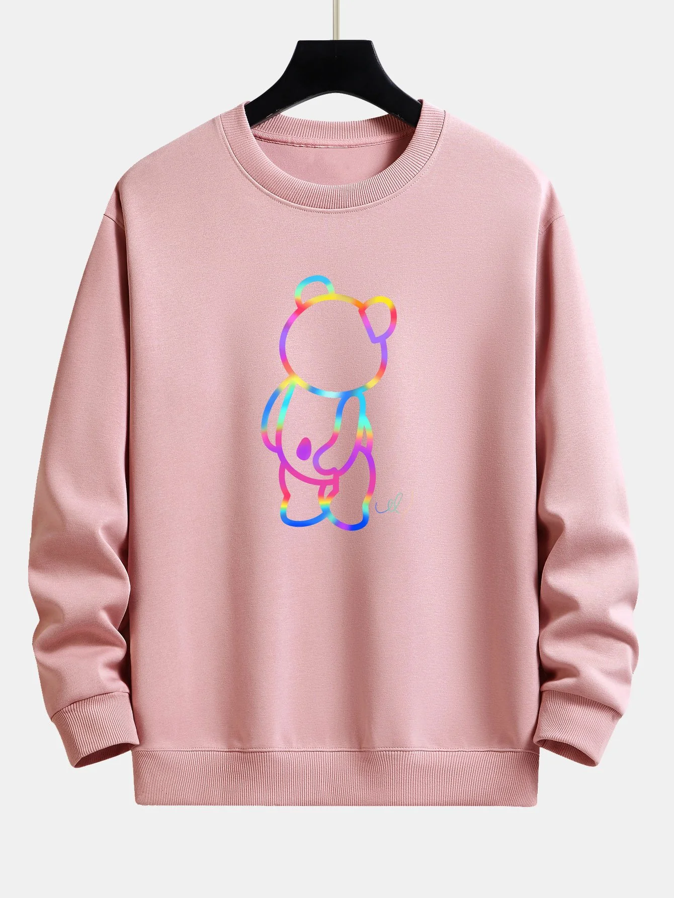 Gradient Bären Druck Relaxed Fit Sweatshirt - Image 3