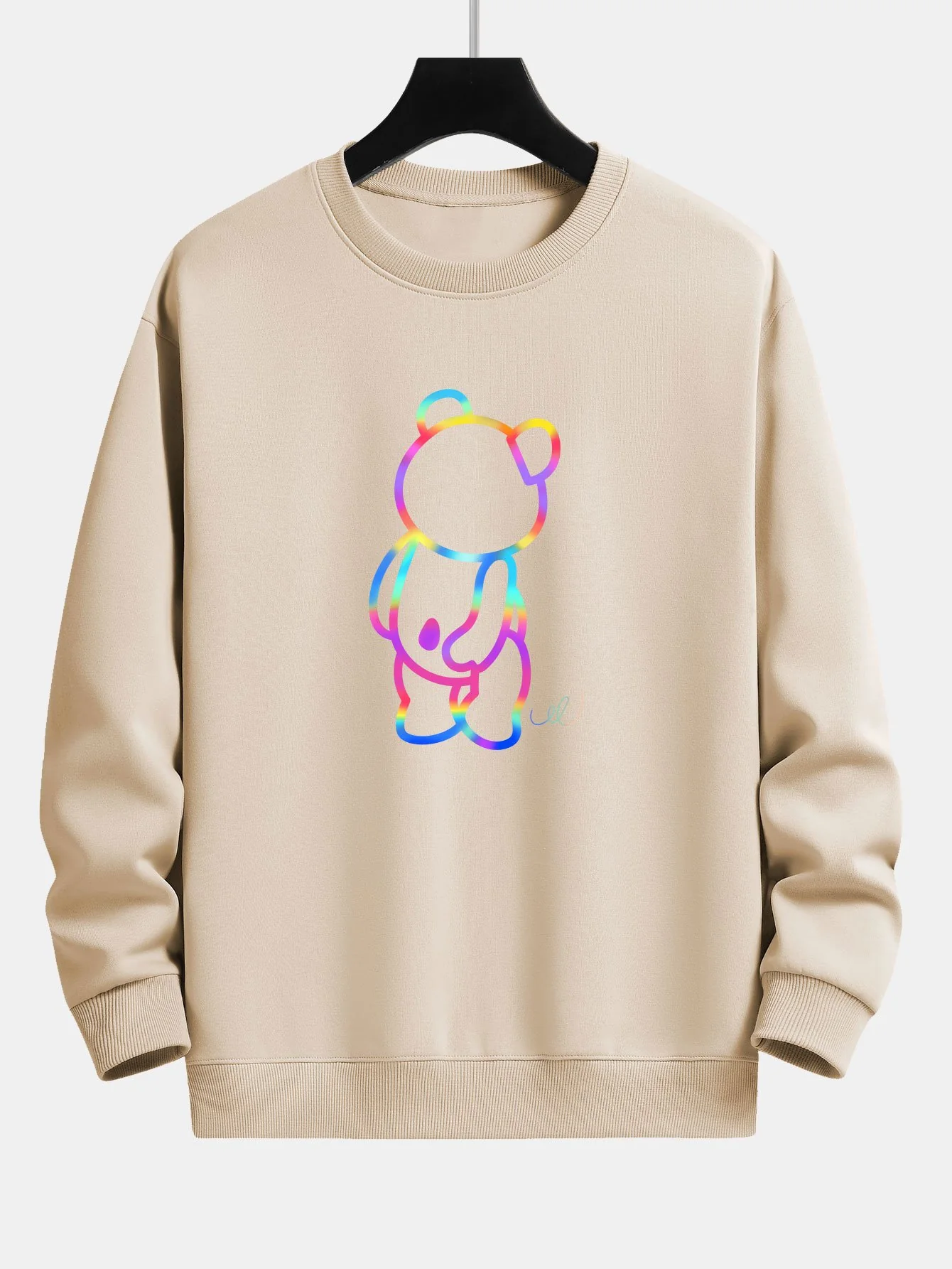 Gradient Bären Druck Relaxed Fit Sweatshirt - Image 4