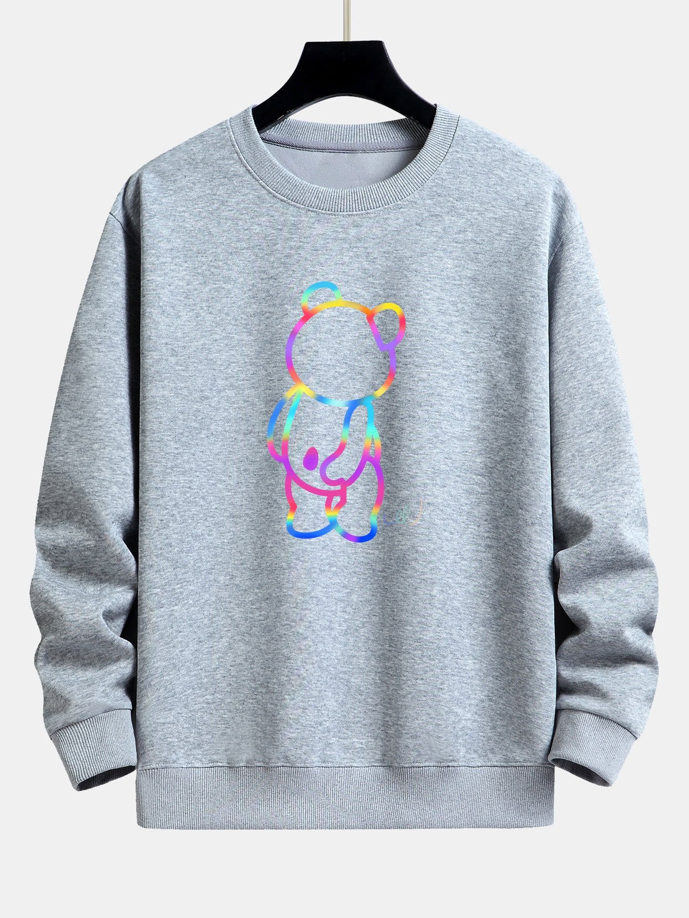 Gradient Bären Druck Relaxed Fit Sweatshirt - Image 5