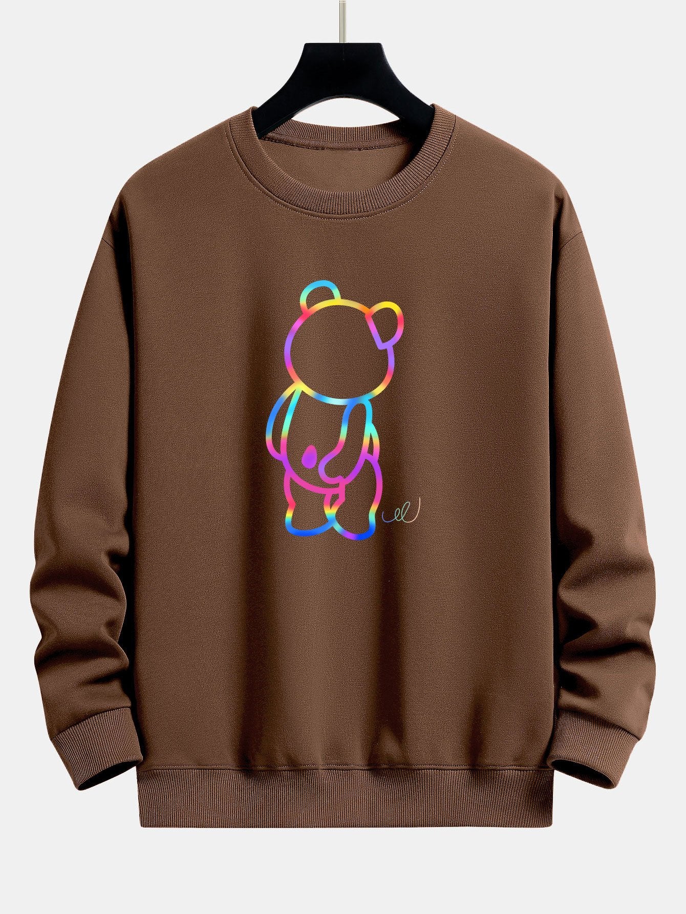Gradient Bären Druck Relaxed Fit Sweatshirt - Image 6
