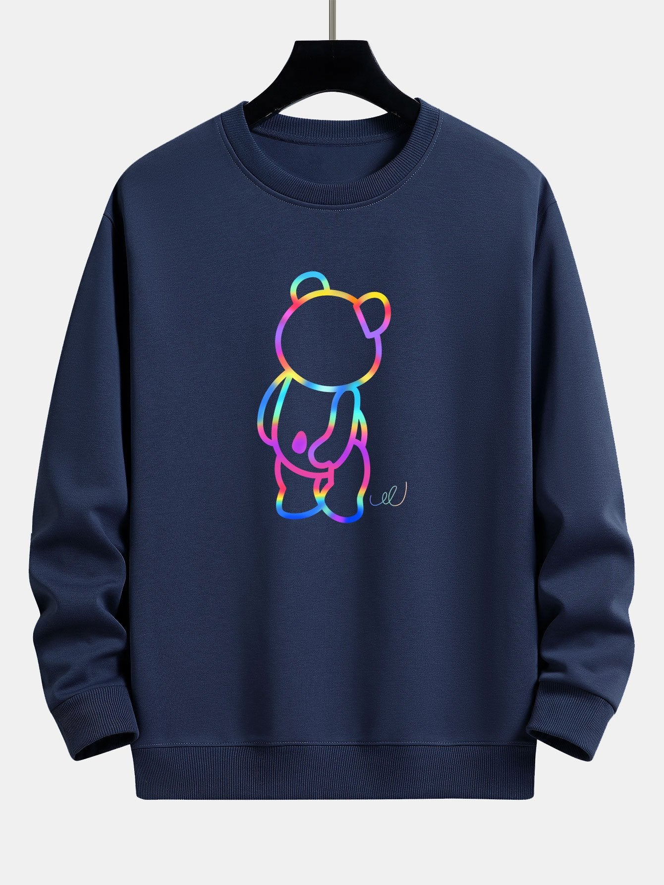 Gradient Bären Druck Relaxed Fit Sweatshirt - Image 7
