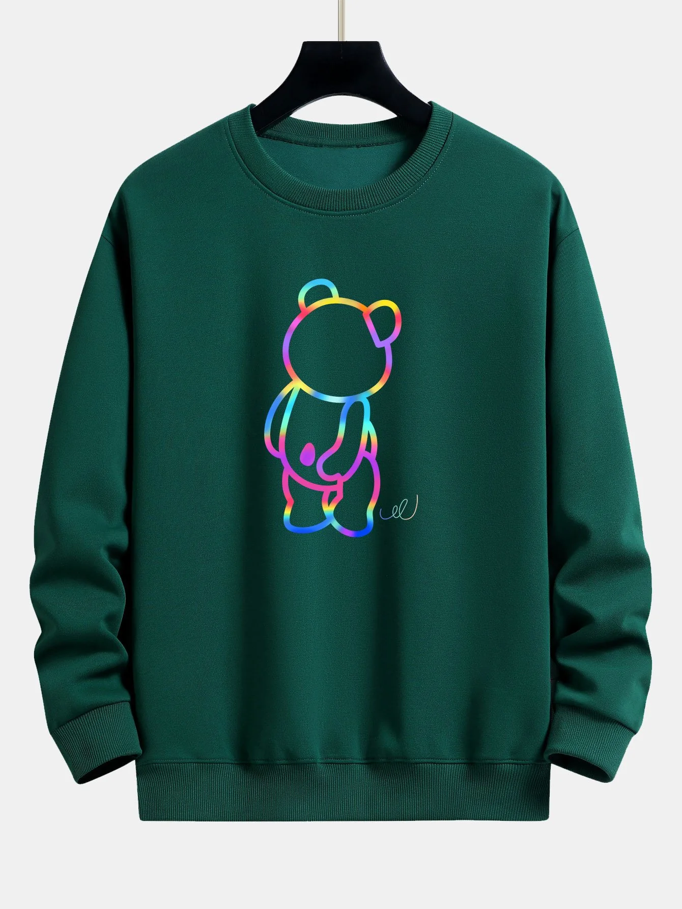 Gradient Bären Druck Relaxed Fit Sweatshirt - Image 8