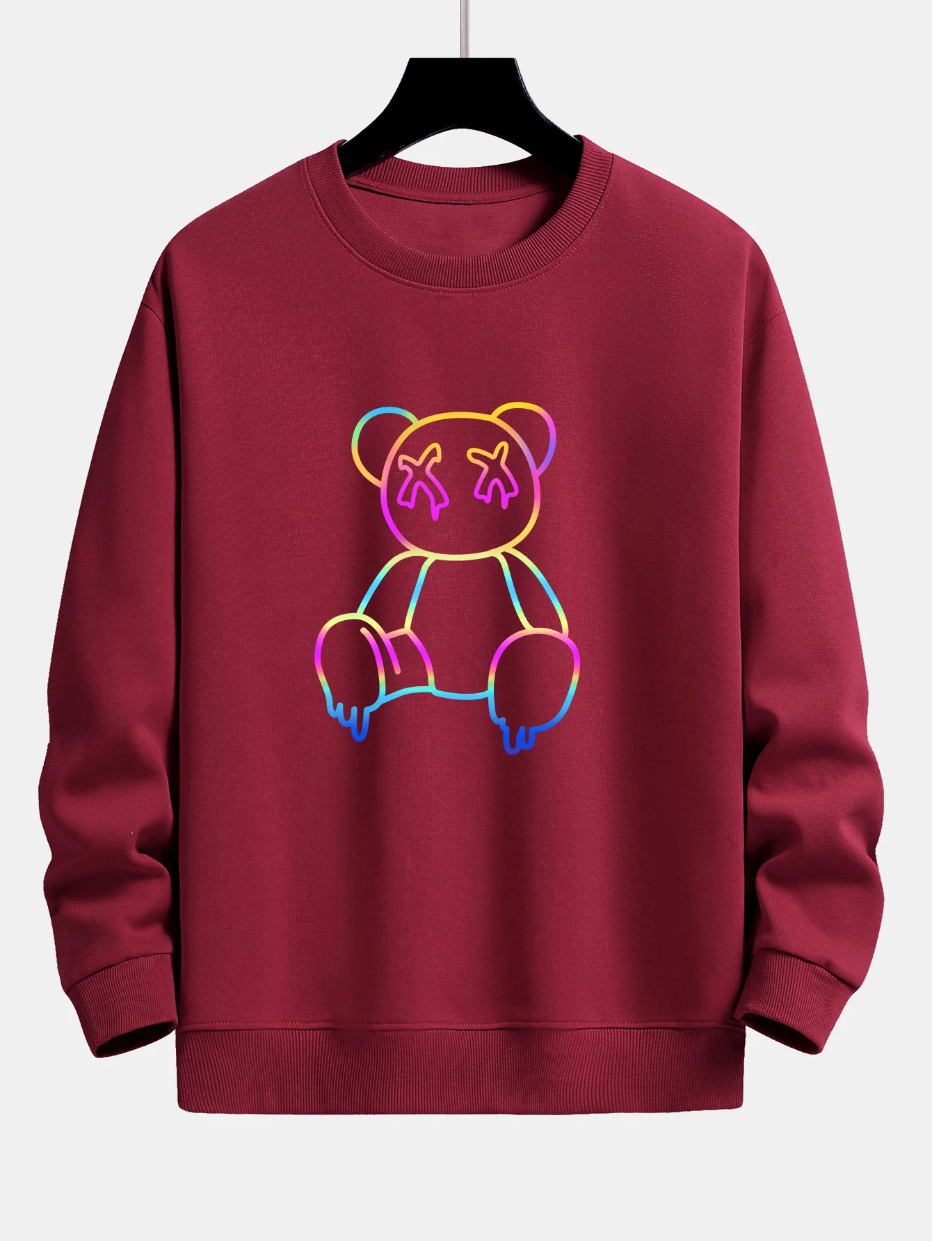 Gradient Auflösender Bärenprint Relaxed Fit Sweatshirt - Image 14