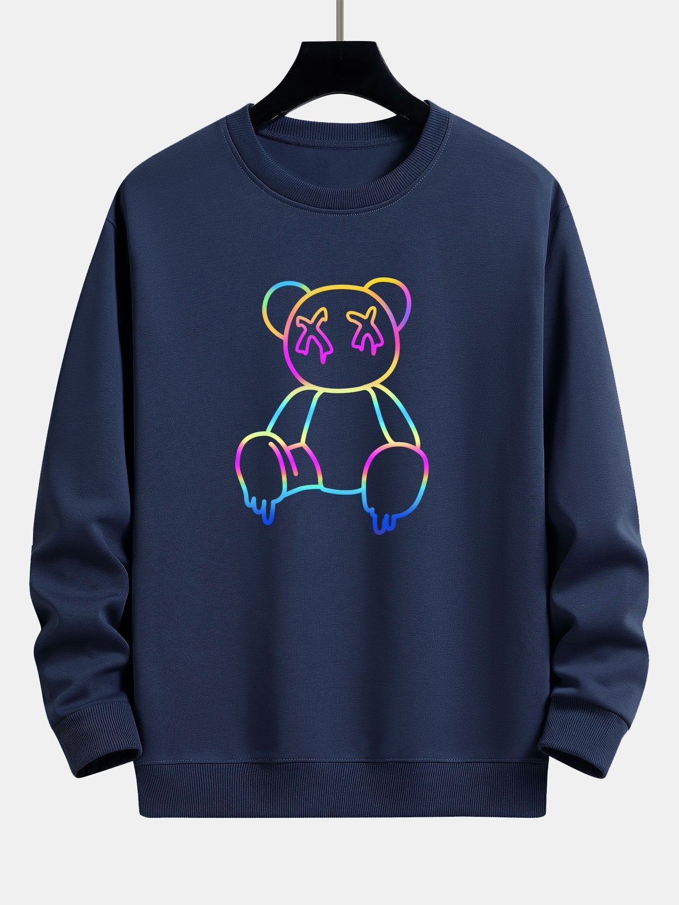 Gradient Auflösender Bärenprint Relaxed Fit Sweatshirt - Image 3