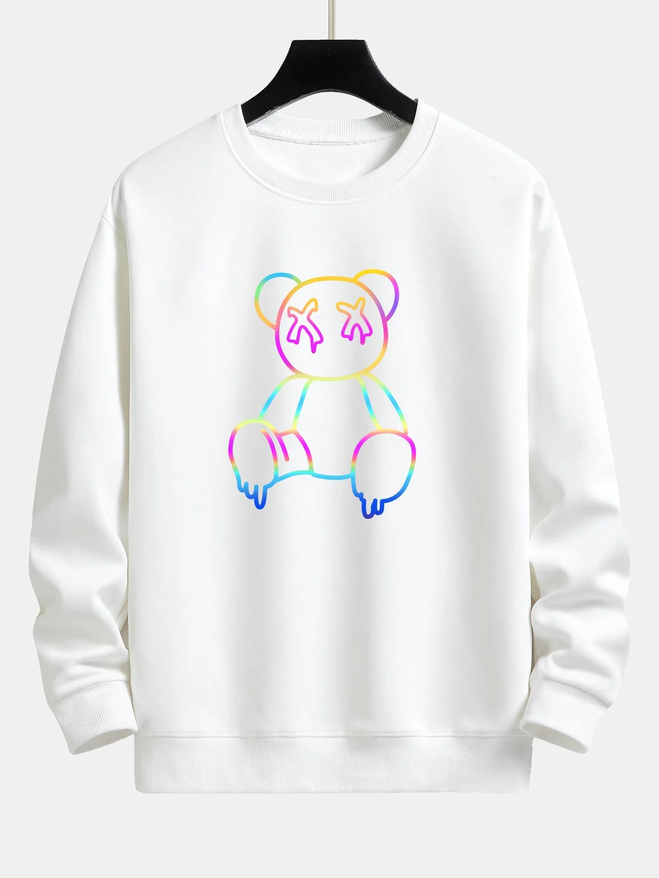 Gradient Auflösender Bärenprint Relaxed Fit Sweatshirt - Image 4