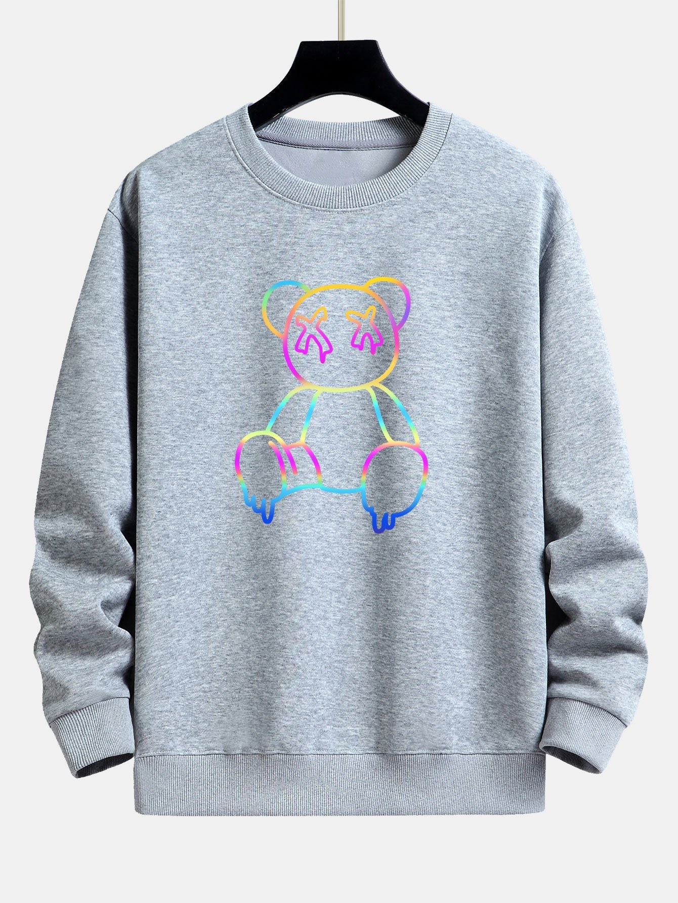 Gradient Auflösender Bärenprint Relaxed Fit Sweatshirt - Image 5