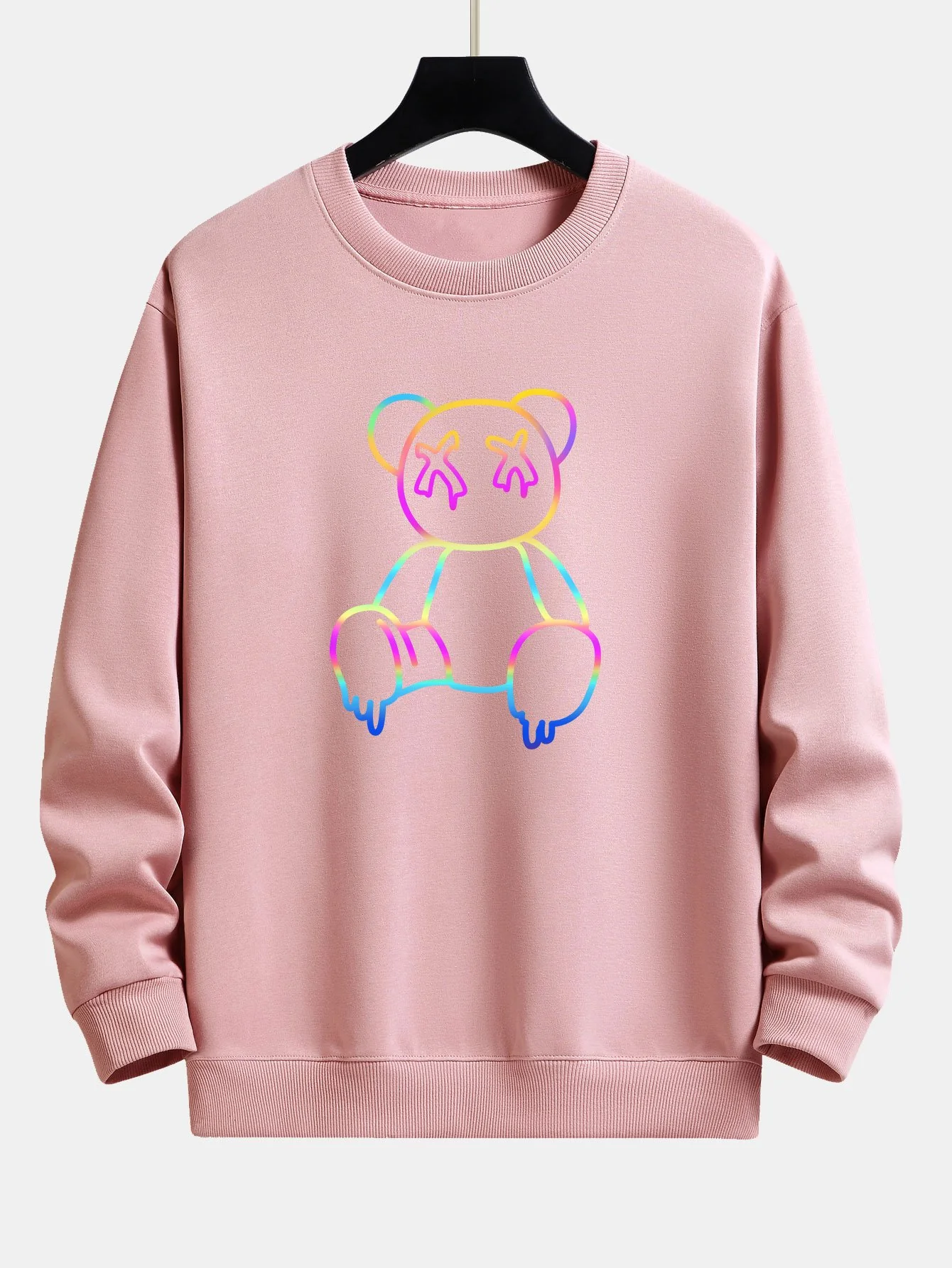 Gradient Auflösender Bärenprint Relaxed Fit Sweatshirt - Image 6