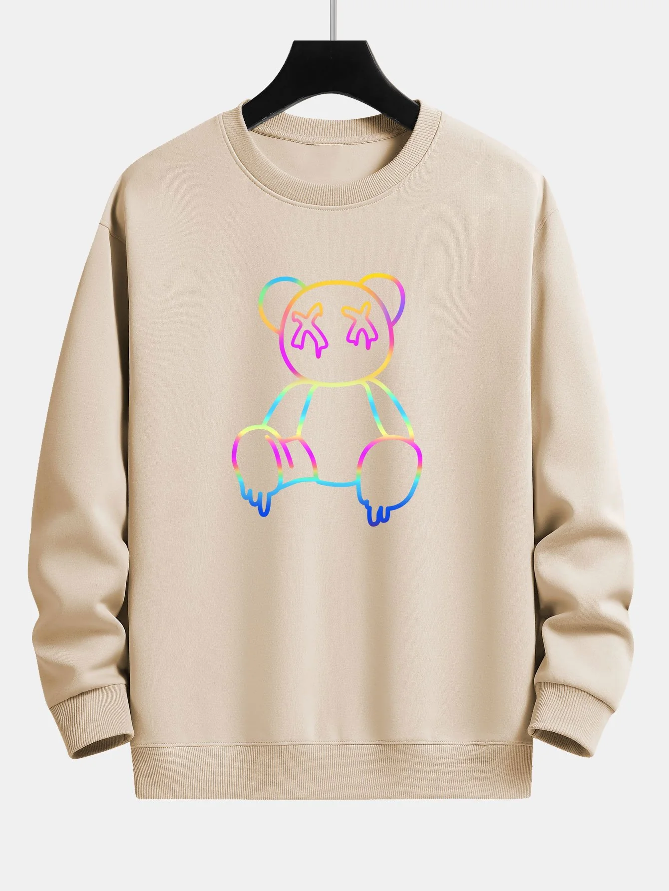Gradient Auflösender Bärenprint Relaxed Fit Sweatshirt - Image 7
