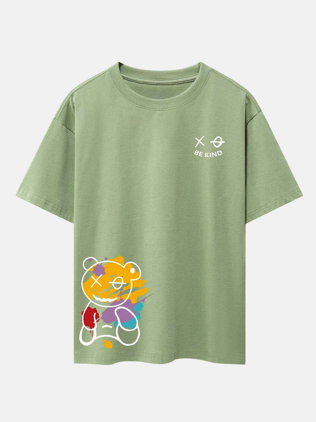 Graffiti Bären Druck Drop Shoulder Oversize T-Shirt - Image 11