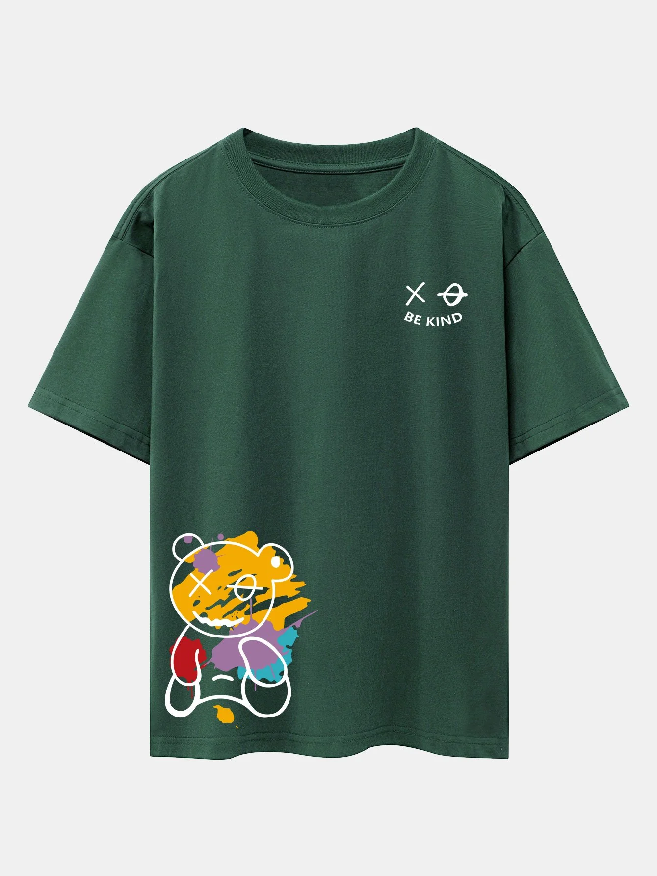 Graffiti Bären Druck Drop Shoulder Oversize T-Shirt - Image 12