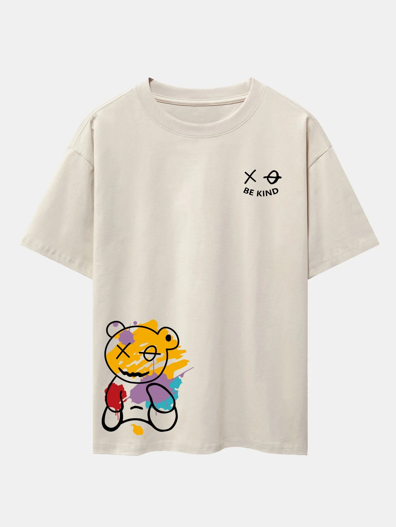 Graffiti Bären Druck Drop Shoulder Oversize T-Shirt - Image 4