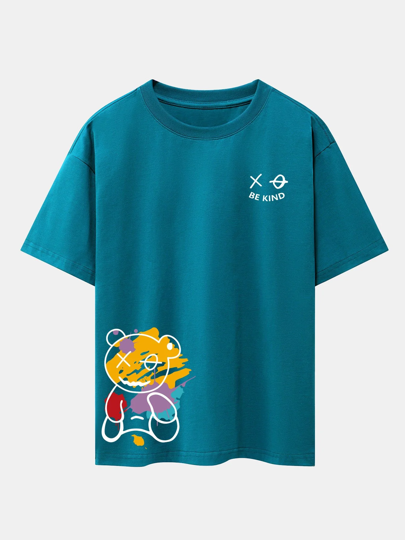 Graffiti Bären Druck Drop Shoulder Oversize T-Shirt - Image 8