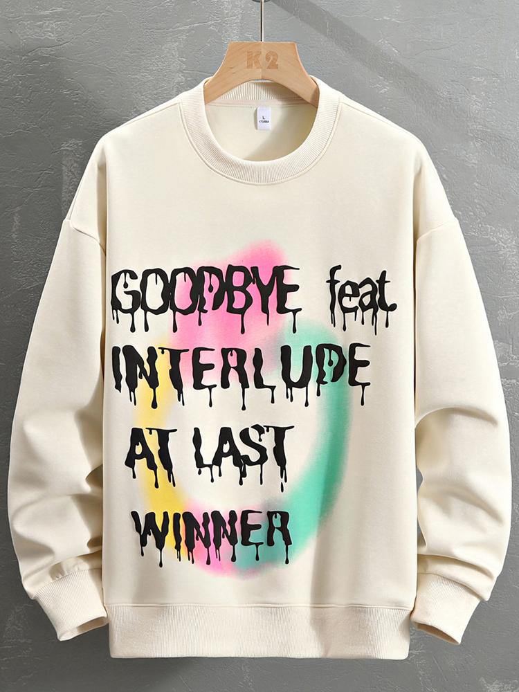 Graffiti-Slogan-Druck-Sweatshirt - Image 3