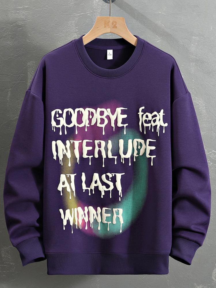 Graffiti-Slogan-Druck-Sweatshirt - Image 5