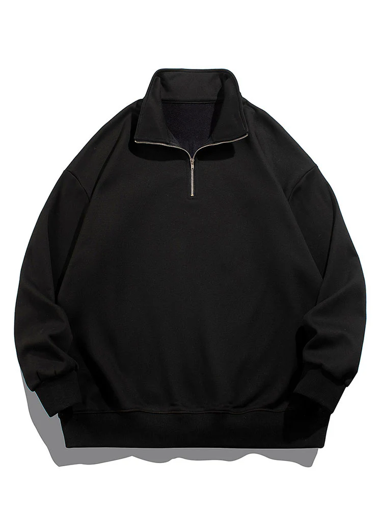 Halbzip Teddy-Fleece gefütterter Sweatshirt - Image 3