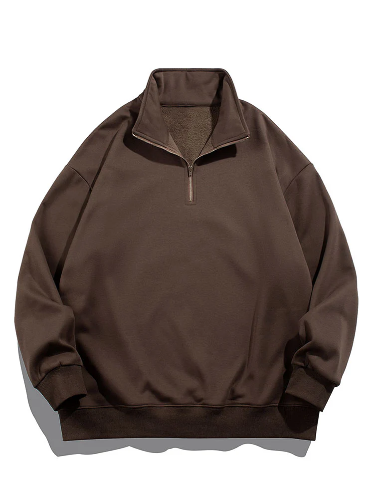 Halbzip Teddy-Fleece gefütterter Sweatshirt - Image 5