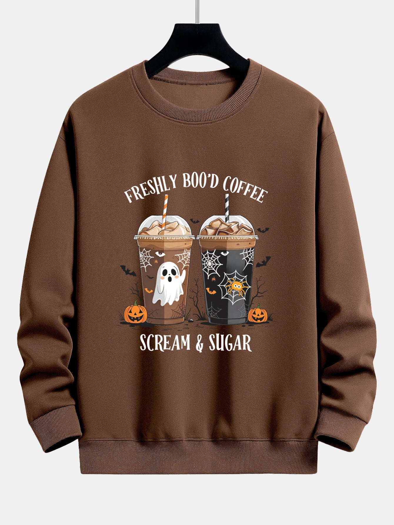 Halloween Kaffee Druck Locker sitzendes Sweatshirt - Image 8