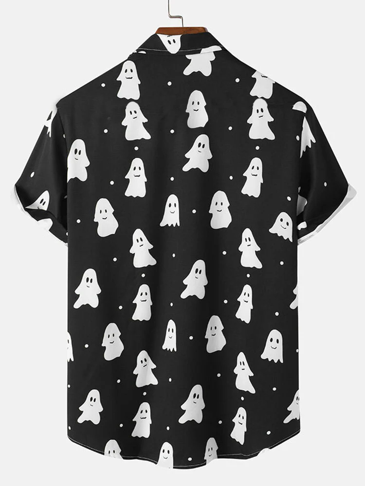 Halloween Süßer Geist Druck Knopf-up Hemd - Image 2