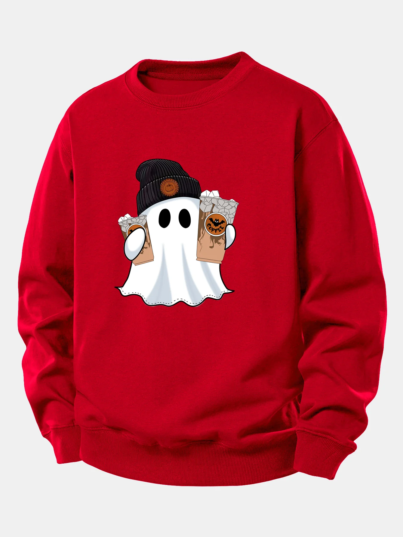 Halloween Geist Kaffee Druck Locker sitzendes Sweatshirt - Image 10