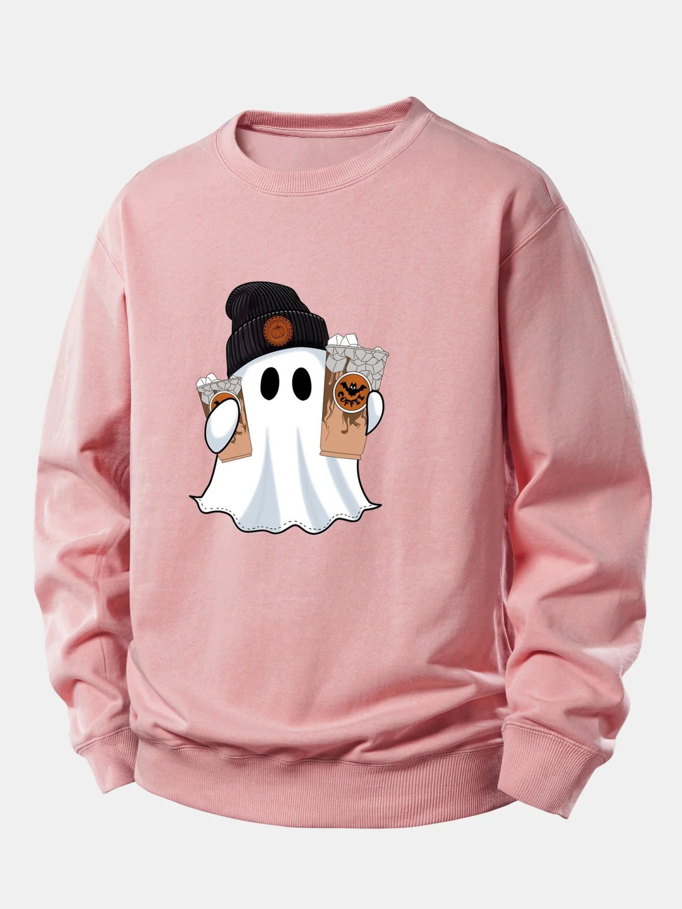 Halloween Geist Kaffee Druck Locker sitzendes Sweatshirt - Image 3