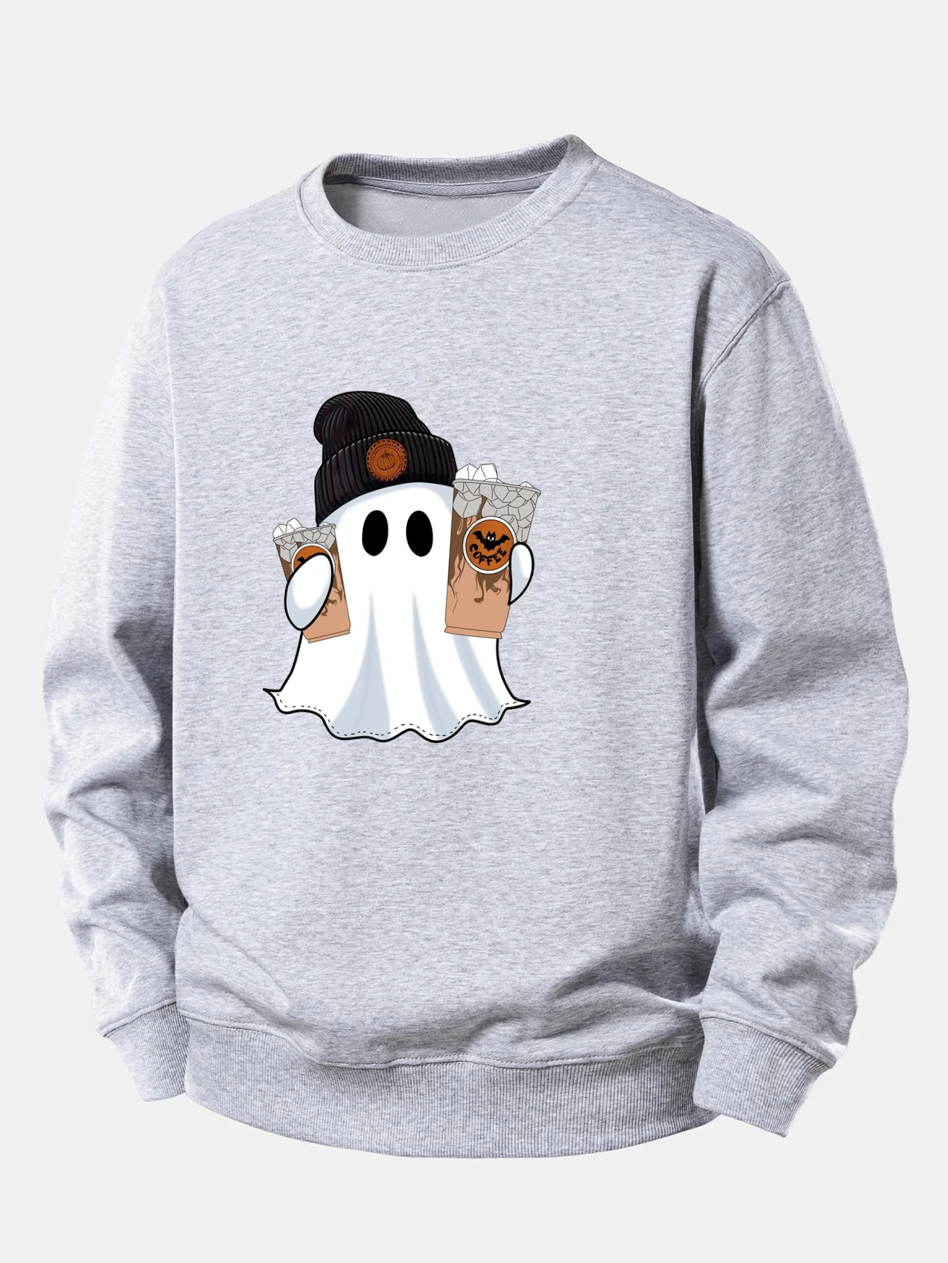Halloween Geist Kaffee Druck Locker sitzendes Sweatshirt - Image 4
