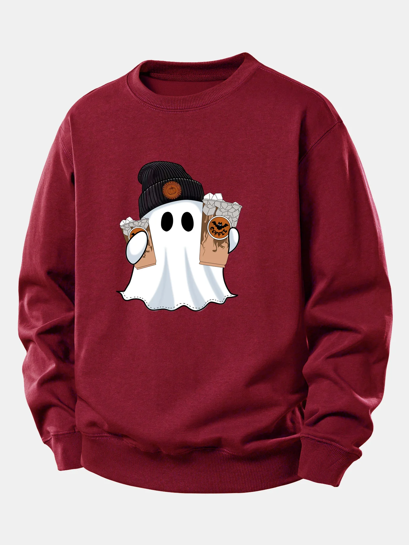 Halloween Geist Kaffee Druck Locker sitzendes Sweatshirt - Image 7