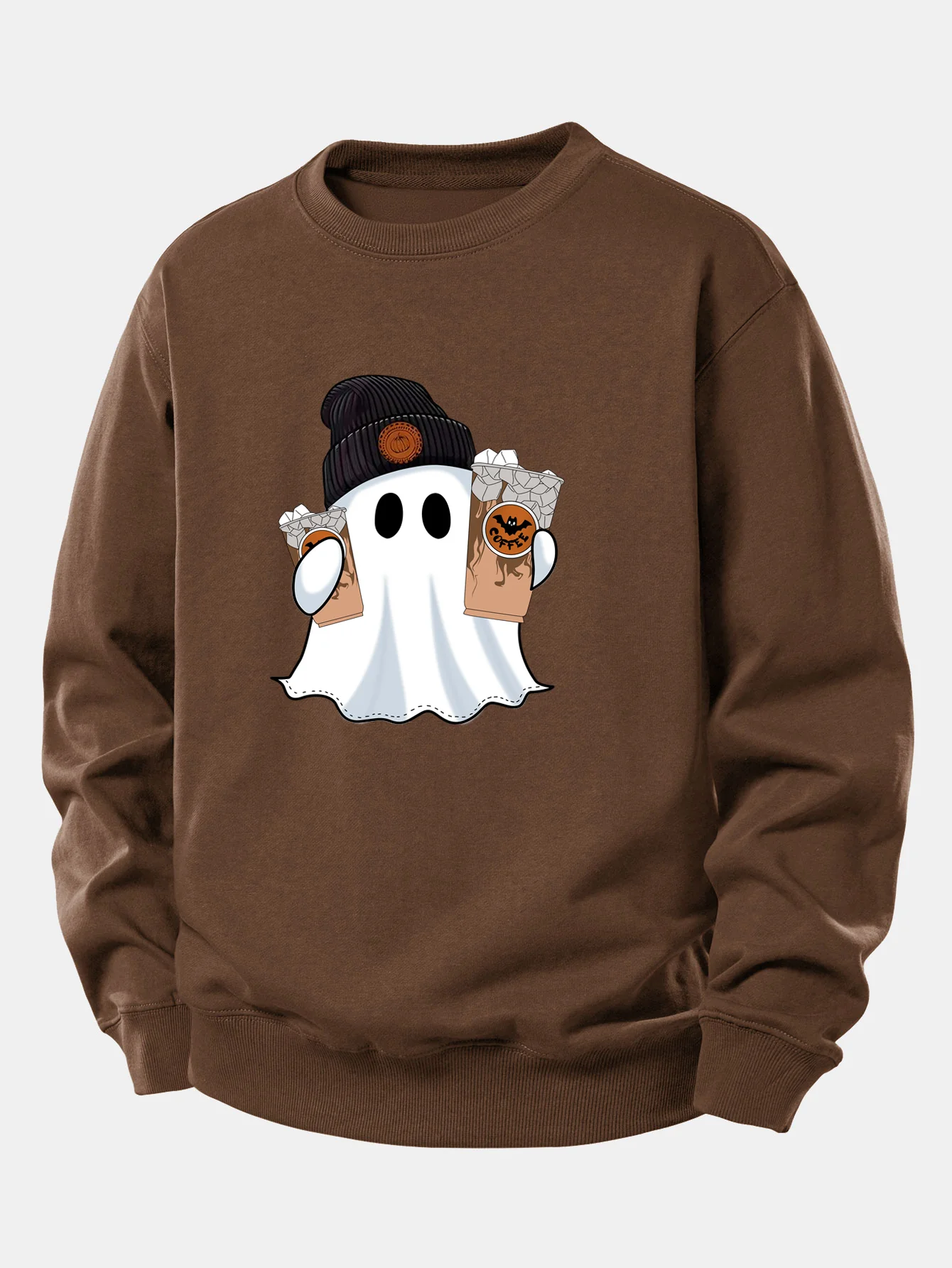 Halloween Geist Kaffee Druck Locker sitzendes Sweatshirt - Image 8