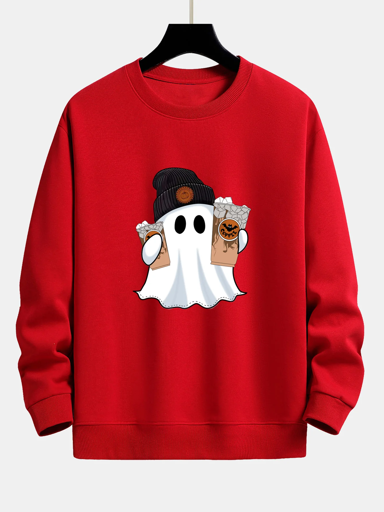 Halloween Geist Kaffee Druck Locker sitzendes Sweatshirt - Image 10