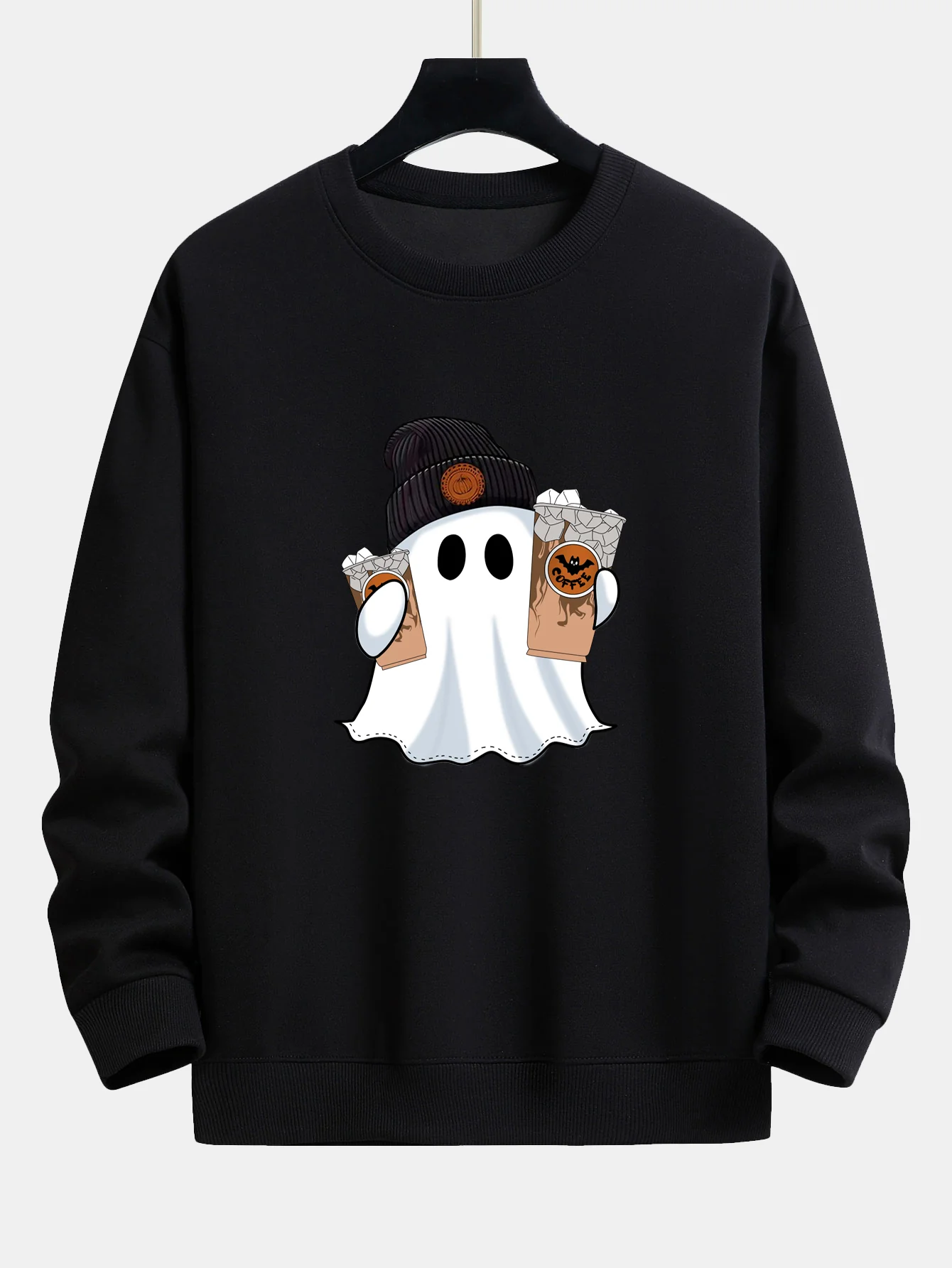 Halloween Geist Kaffee Druck Locker sitzendes Sweatshirt - Image 2