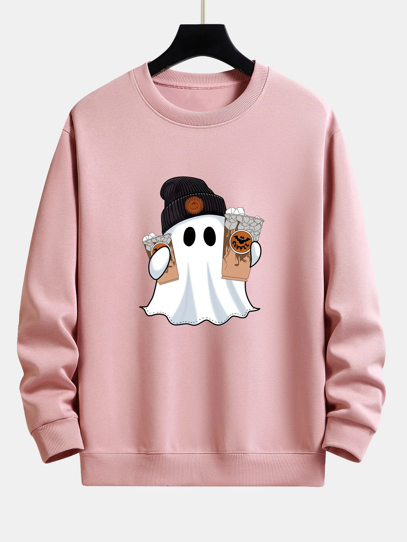 Halloween Geist Kaffee Druck Locker sitzendes Sweatshirt - Image 4