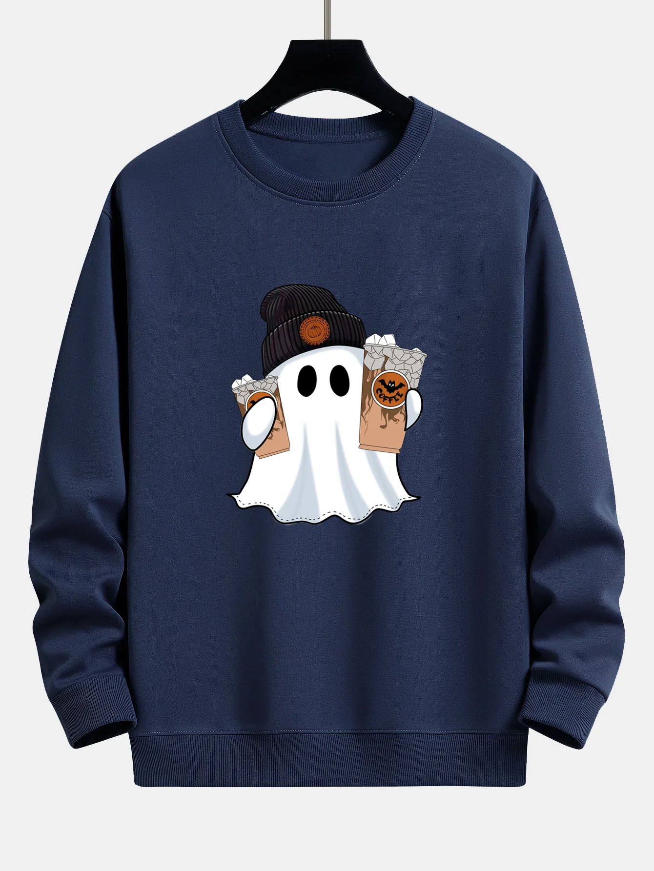Halloween Geist Kaffee Druck Locker sitzendes Sweatshirt - Image 6