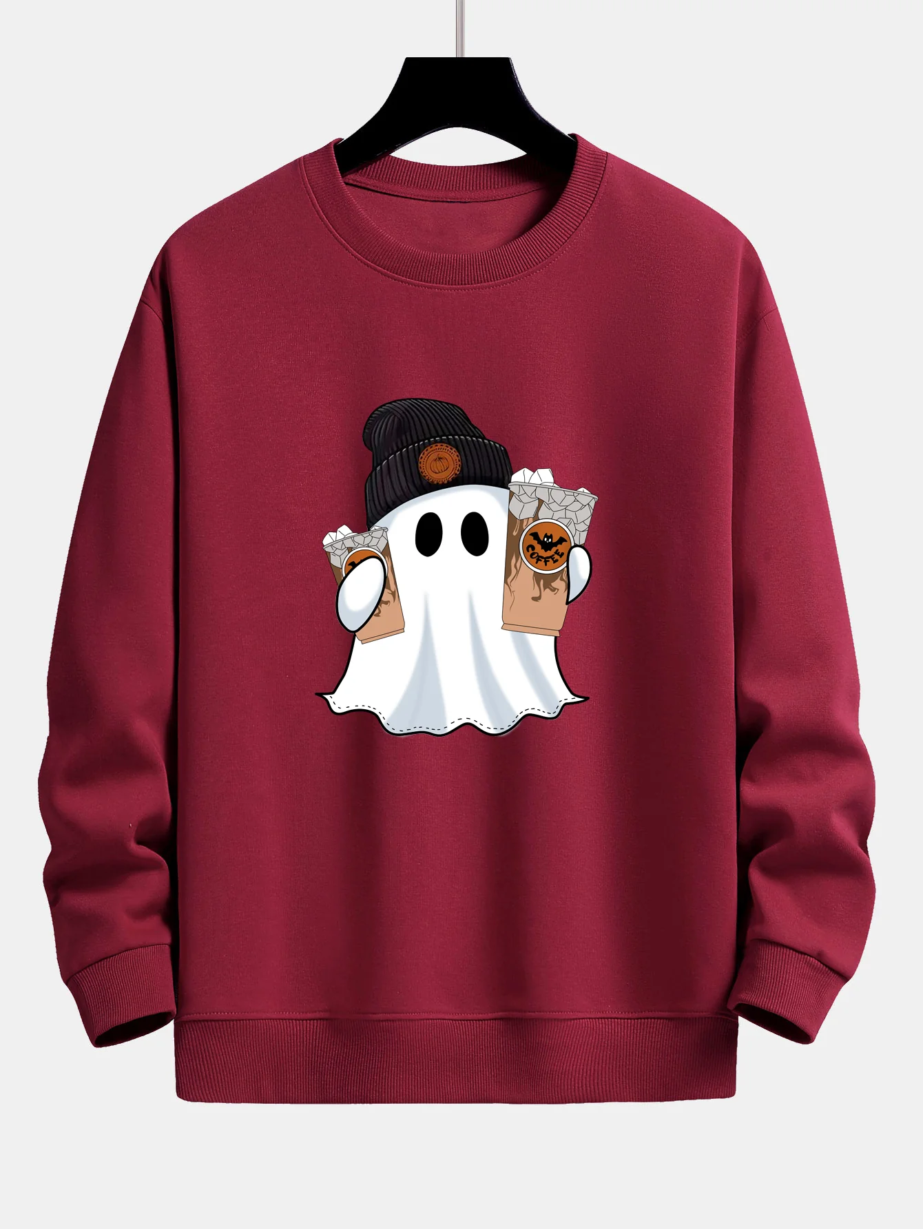 Halloween Geist Kaffee Druck Locker sitzendes Sweatshirt - Image 7
