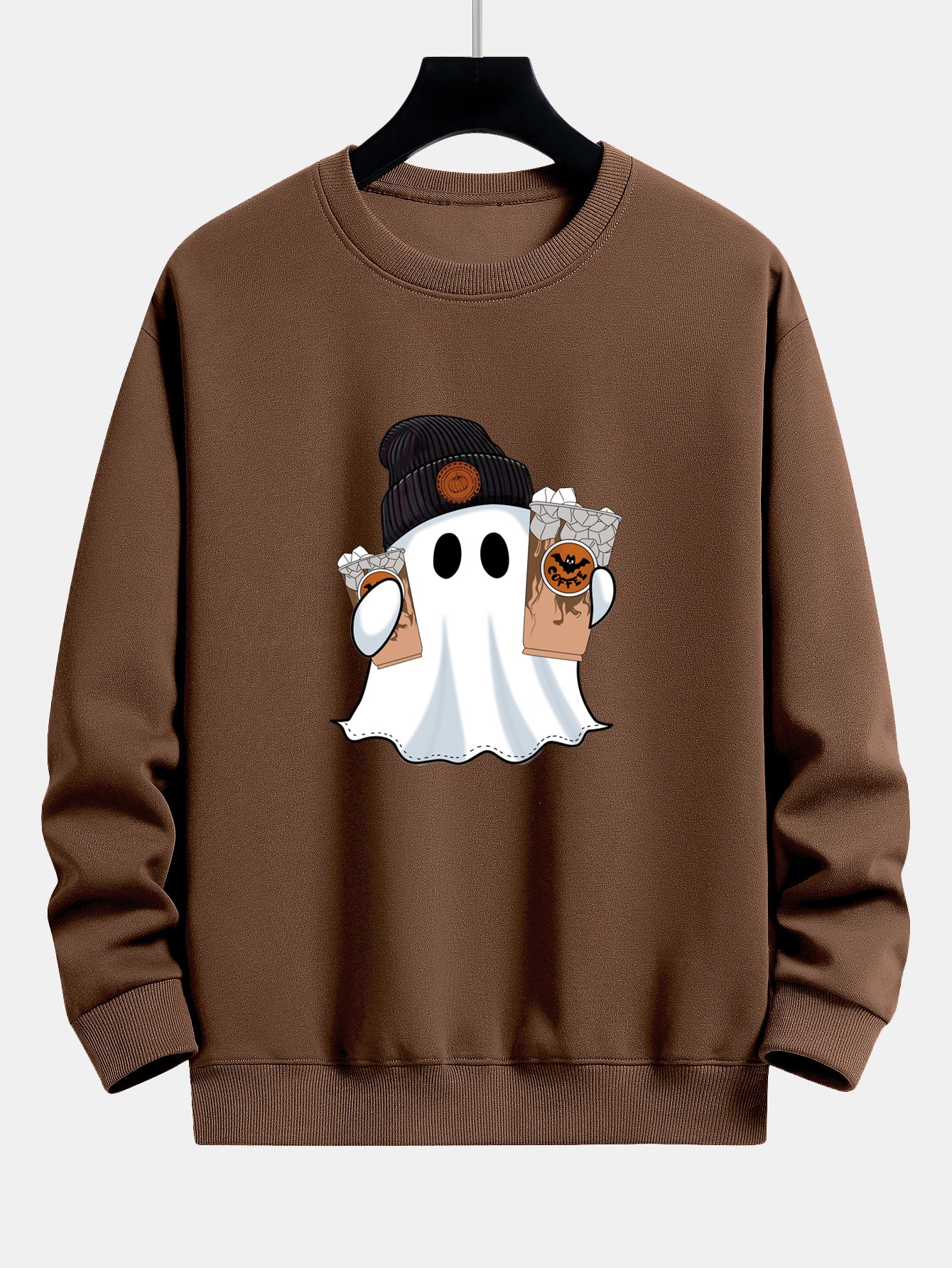 Halloween Geist Kaffee Druck Locker sitzendes Sweatshirt - Image 8