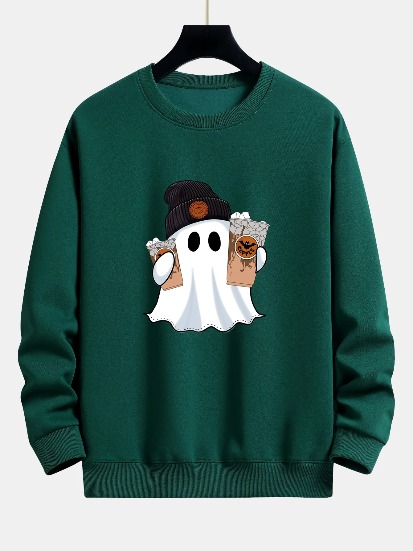 Halloween Geist Kaffee Druck Locker sitzendes Sweatshirt - Image 9