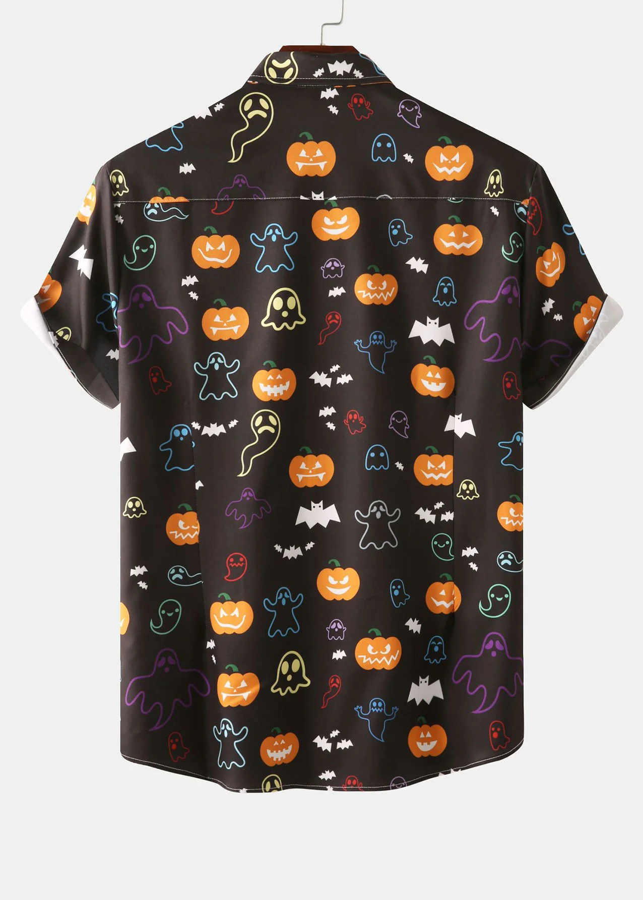 Halloween Gespenst Kürbis Druck Knopf-up Hemd - Image 2