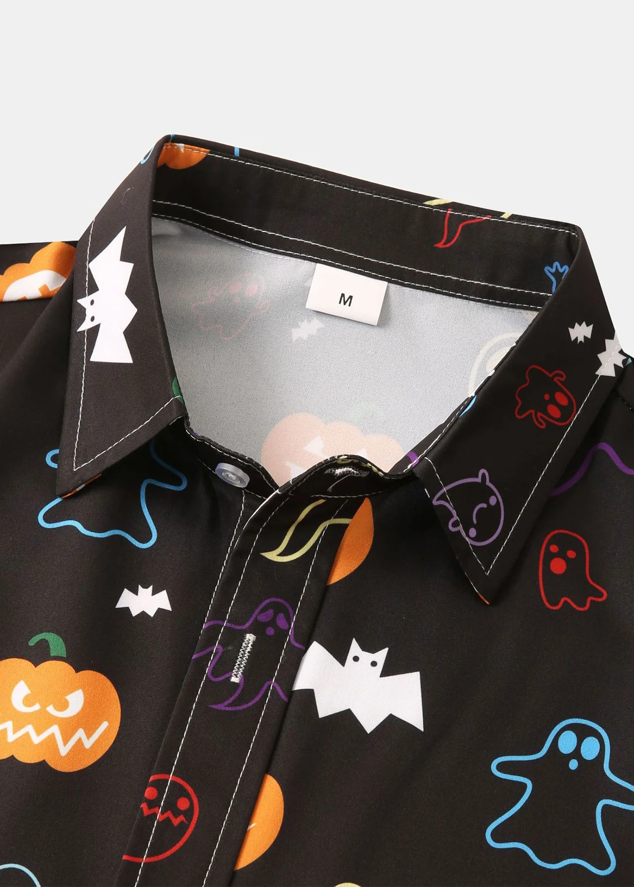 Halloween Gespenst Kürbis Druck Knopf-up Hemd - Image 3