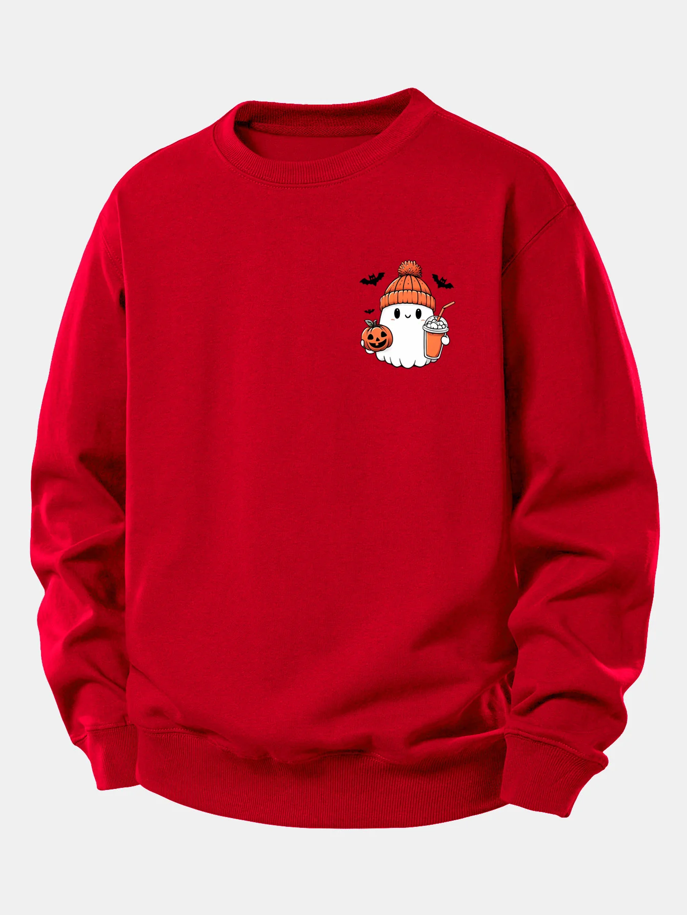 Halloween Geist Kürbis Druck Locker Sitzendes Sweatshirt - Image 10