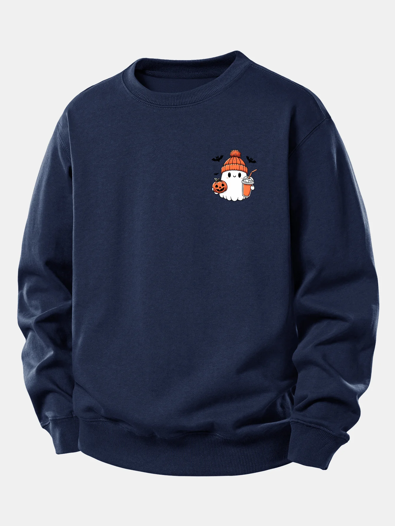 Halloween Geist Kürbis Druck Locker Sitzendes Sweatshirt - Image 6