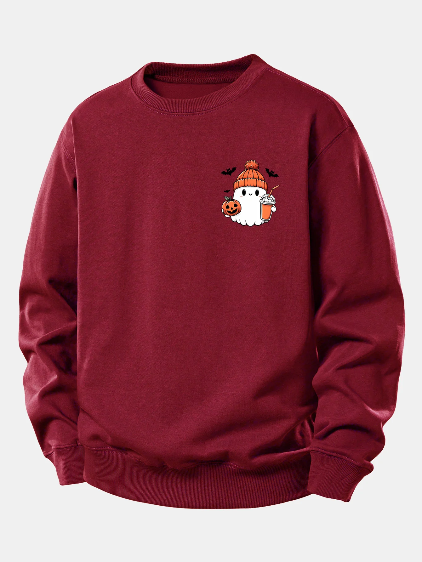 Halloween Geist Kürbis Druck Locker Sitzendes Sweatshirt - Image 7