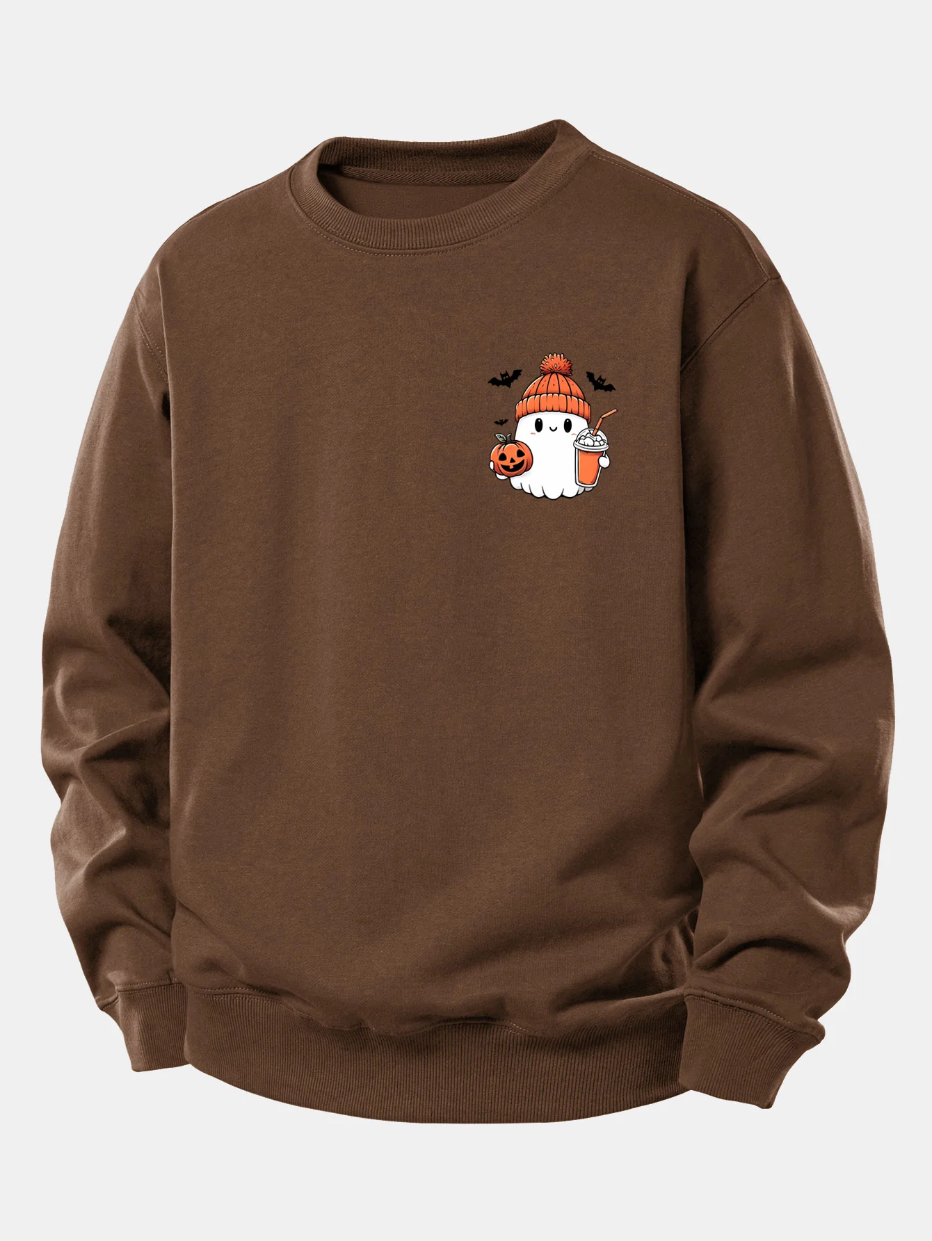 Halloween Geist Kürbis Druck Locker Sitzendes Sweatshirt - Image 8