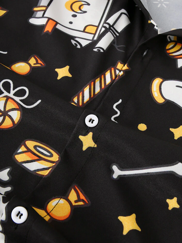 Halloween Gespenst Schädel Druck Shirt - Image 4