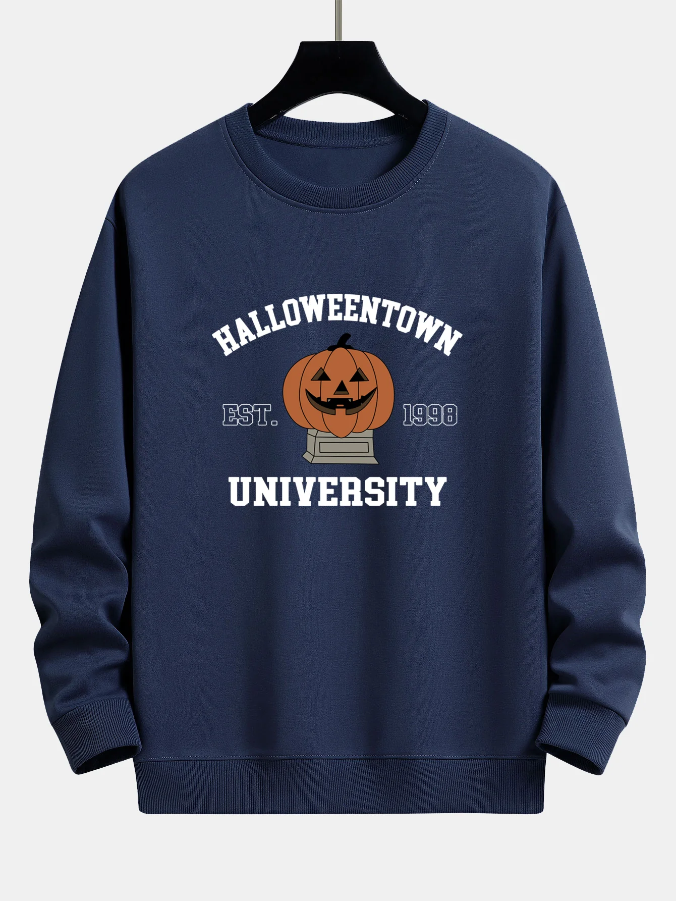 Halloween Kürbis Stadt Druck Locker Sitzendes Sweatshirt - Image 11