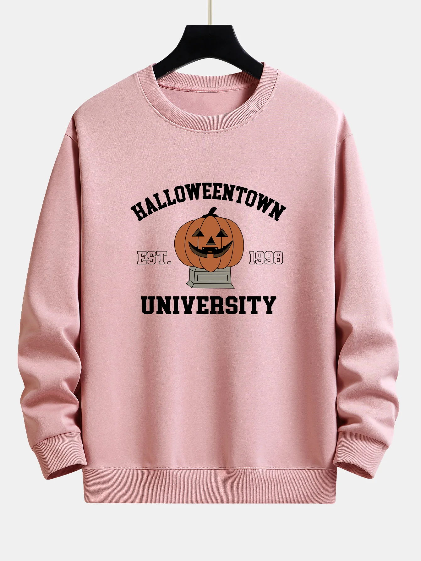 Halloween Kürbis Stadt Druck Locker Sitzendes Sweatshirt - Image 15